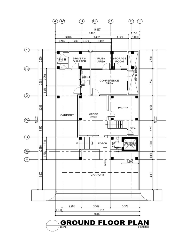 Ground Floor Plan Layout Details | PDF