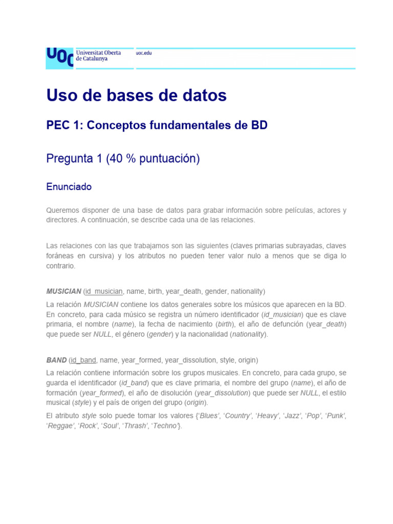 Pac1 20201 Sol | PDF | Bases de datos | Software de gestión de datos