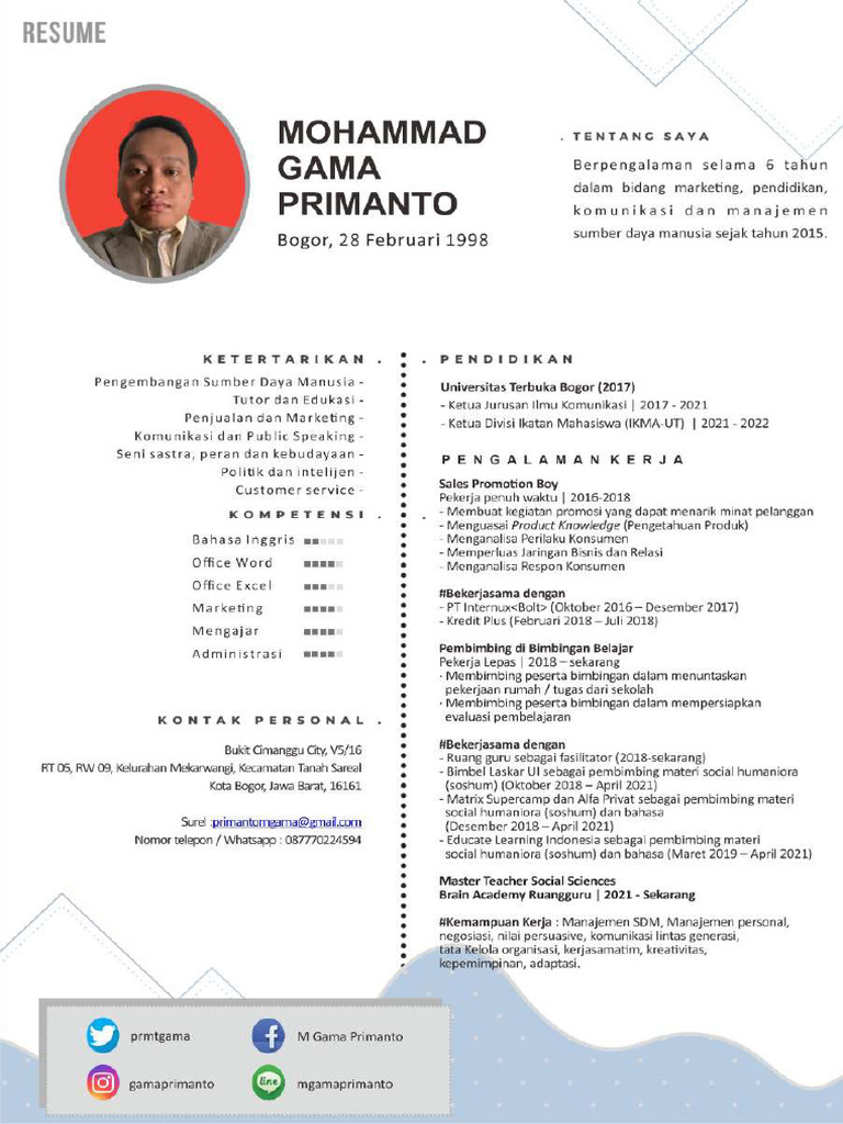 CV M Gama Primanto | PDF