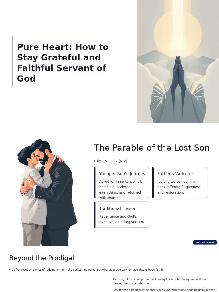 Pure Heart How to Stay Grateful and Faithful Servant of God | PDF ...