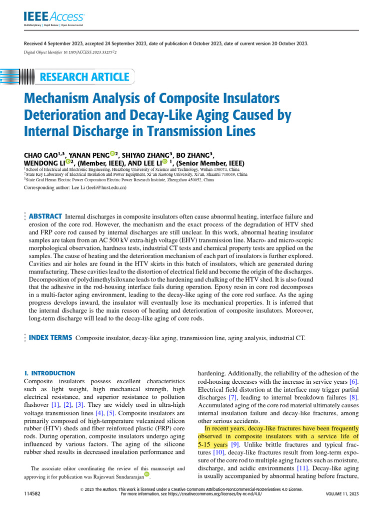 Composite Insulator Aging Mechanism Analysis | PDF | Insulator ...