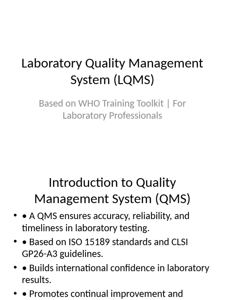 Laboratory Quality Management System Guide | PDF | Quality Management ...