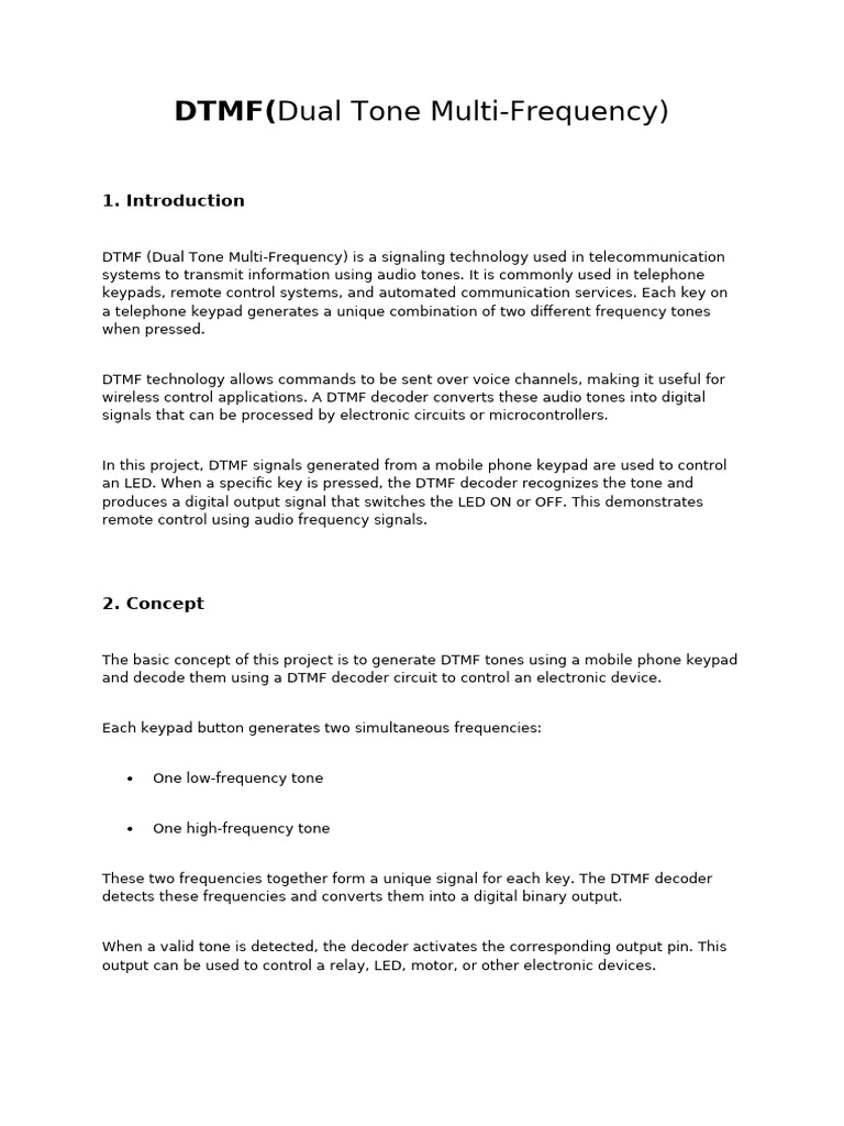DTMF Control System for LED Automation | PDF | Telephone | Electronics