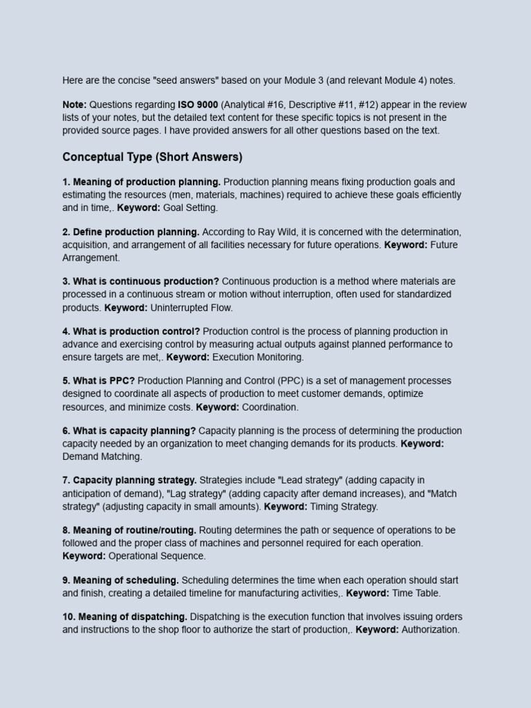 Production Planning and Control Overview | PDF | Inventory | Forecasting