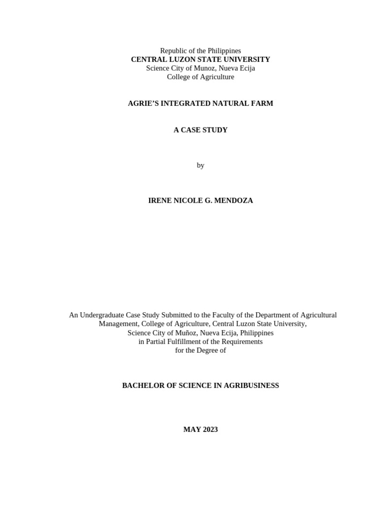 Agrie's Integrated Natural Farm Case Study | PDF | Employment | Agriculture
