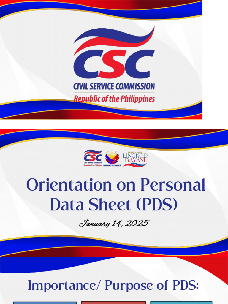 Personal Data Sheet (PDS) Guidelines | PDF