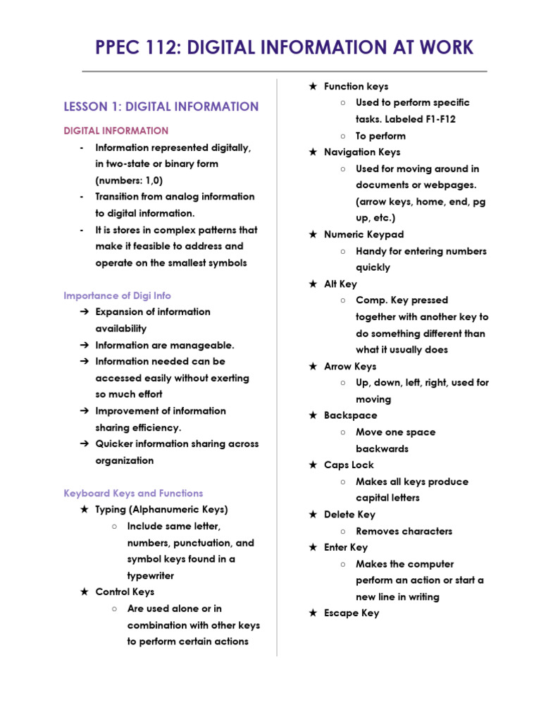 Digital Information and Computer Basics | PDF | Random Access Memory ...