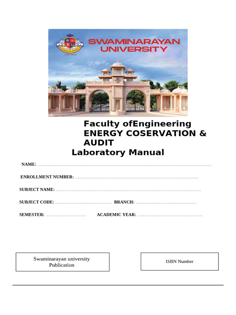 Energy Conservation Audit Manual | PDF | Energy Conservation | Energy ...