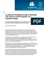 La Playa Del Postiguet Acoge El Domingo 1 de Julio El I Cross Popular y La I Travesía A Nado.