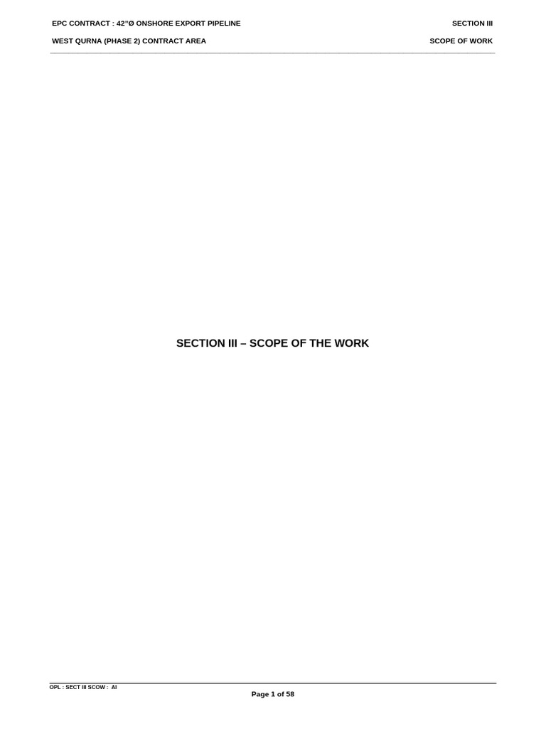 67 - Opl Section III Scope of Work Ai | PDF | Specification (Technical ...