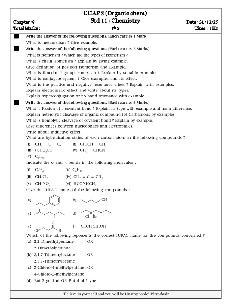 Organic Chemistry Concepts for Students | PDF | Isomer | Chemical Bond