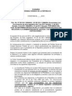 Objeciones Presidenciales a la Reforma a la Justicia [CONSTANCIA]