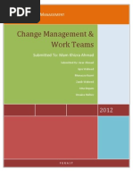 Change Management & Work Teams: Submitted To: Mam Khizra Ahmad