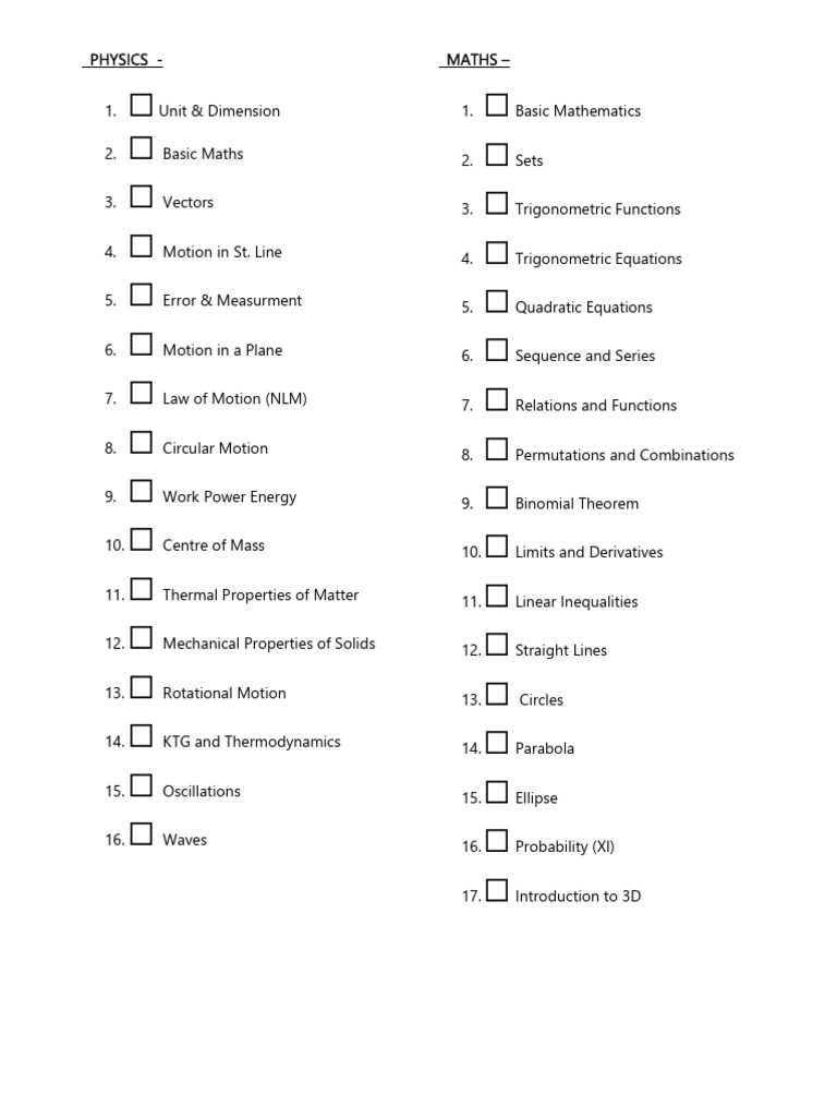 Physics and Maths Study Guide | PDF