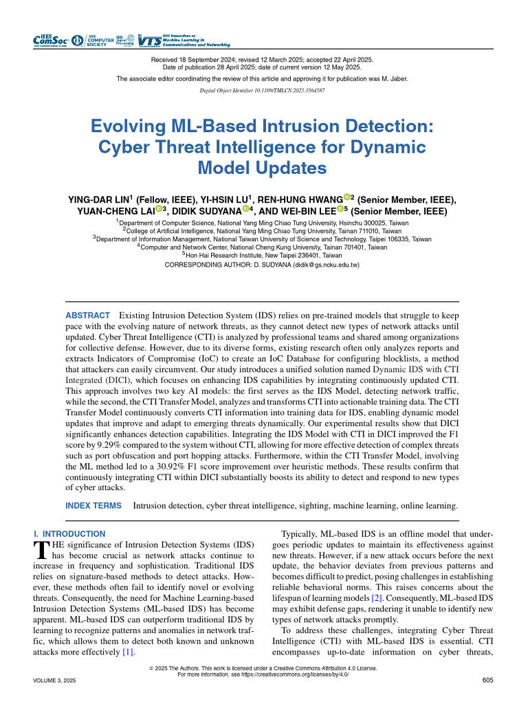 Dynamic IDS with Integrated CTI Updates | PDF | Machine Learning ...