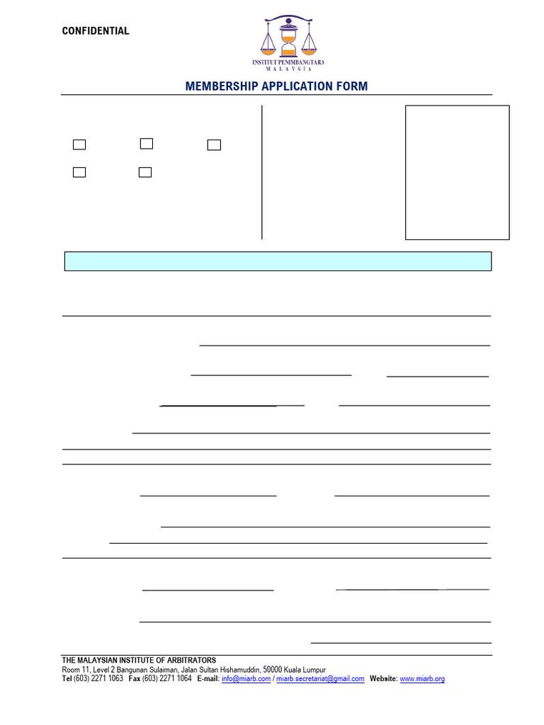 MIArb Membership Application Form | PDF | Alternative Dispute ...