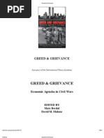 Greed &amp; Grievance