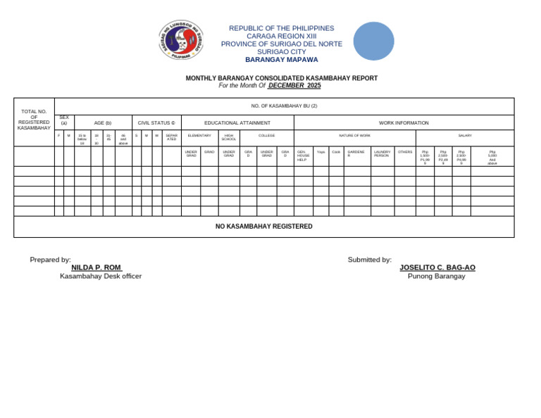 Kasambahay Form | PDF