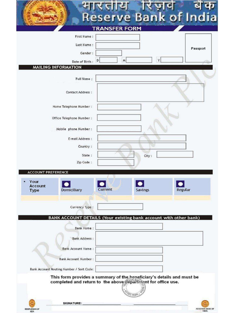 Transfer Form | PDF