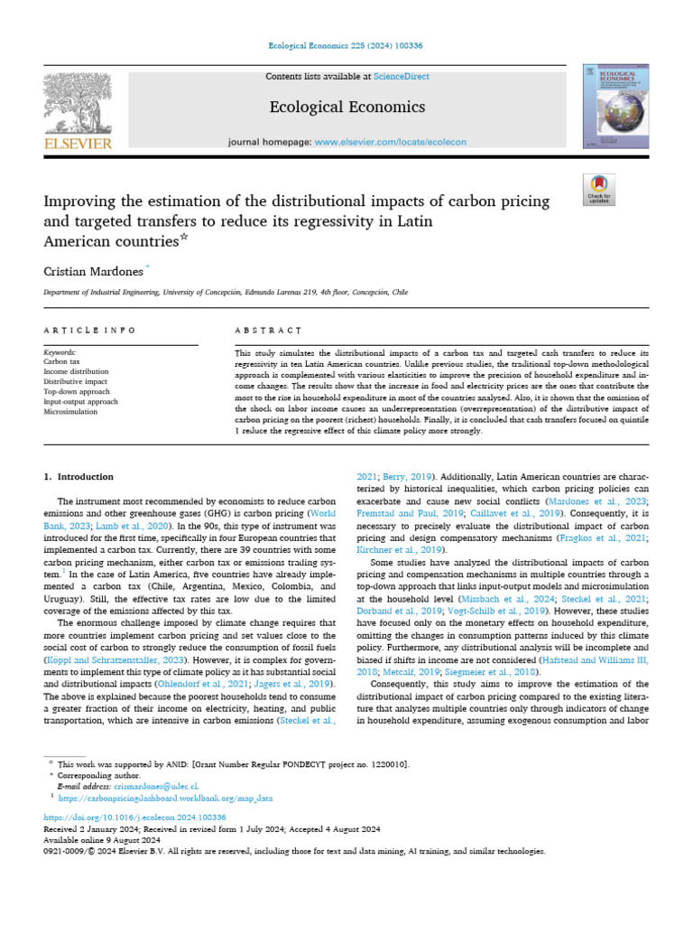 Carbon Pricing Impact in Latin America | PDF | Input–Output Model ...