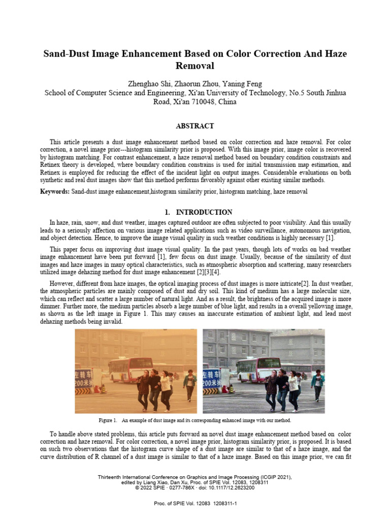 Dust Image Enhancement via Color Correction | PDF | Color | Image Editing