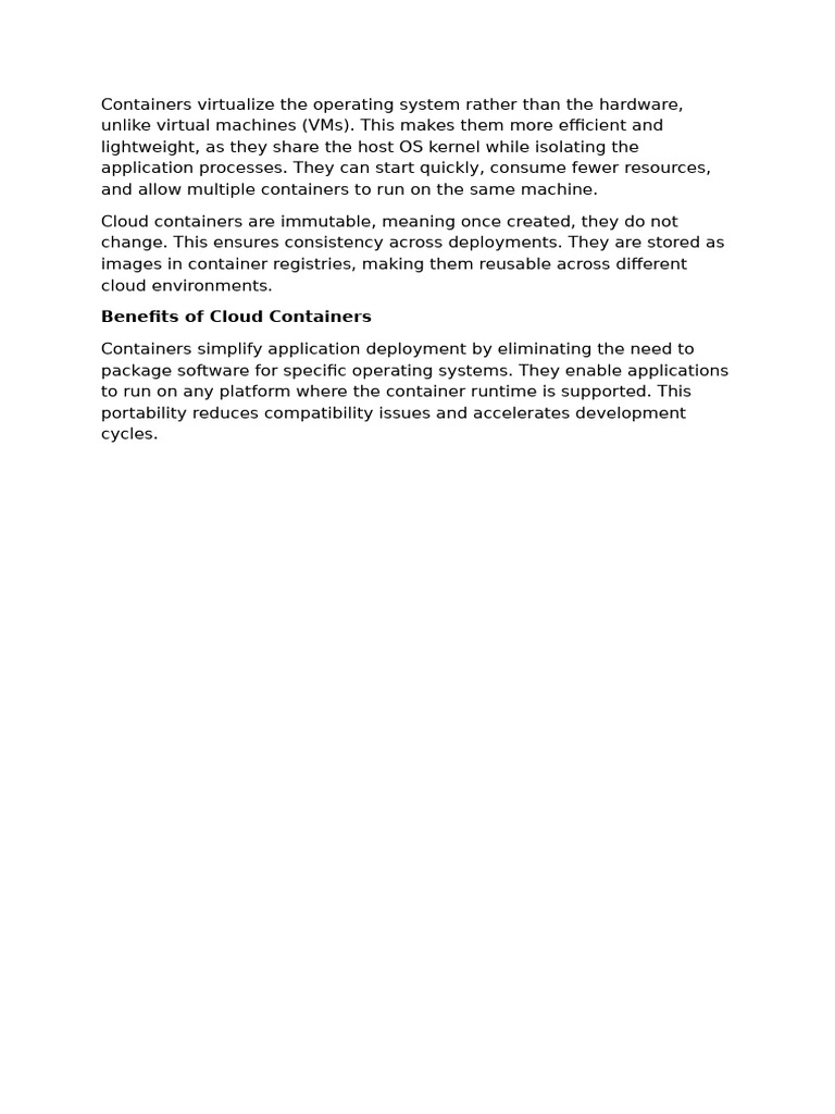 Benefits of Cloud Containers | PDF