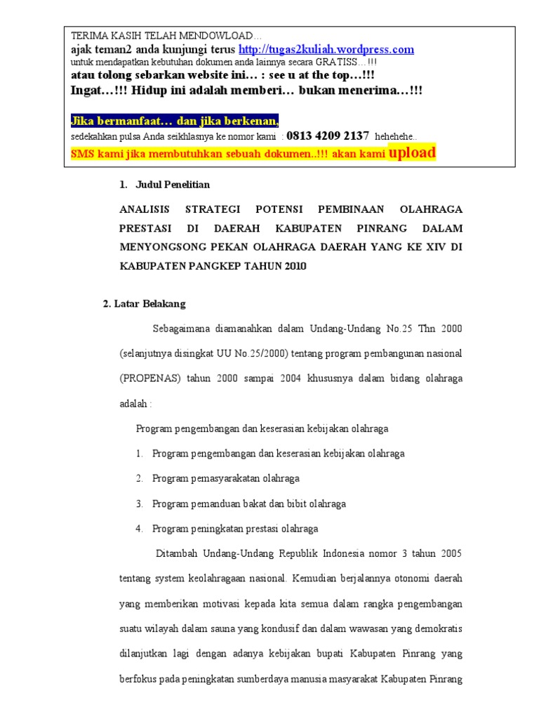 Menggali Potensi Atlet Muda Desa Panimbang Melalui Pembinaan Olahraga yang Terorganisir