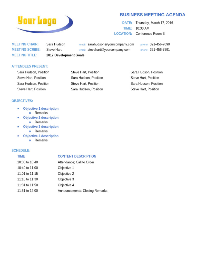 2017 Development Goals Meeting Agenda | PDF