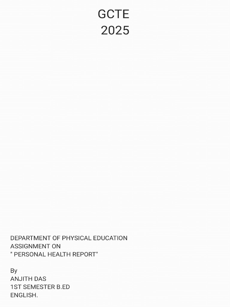 Health Report | PDF