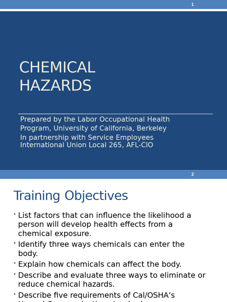 Chemical Hazards PPT - Osha 2016 | PDF | Working Conditions | Safety