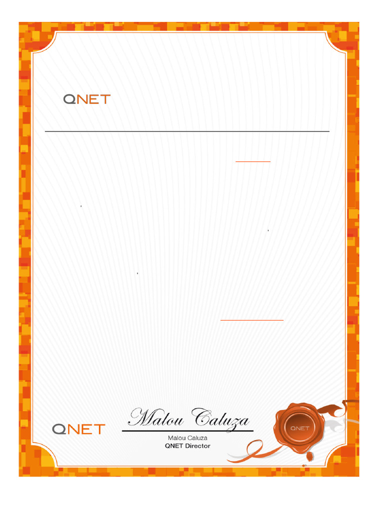 QNET Independent Representative Certificate | PDF