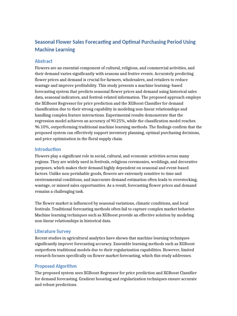 Flower Sales Forecasting with XGBoost | PDF | Forecasting | Machine ...