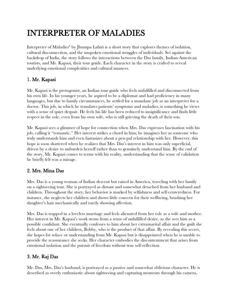 Themes of Isolation in Interpreter of Maladies | PDF | Identity (Social ...