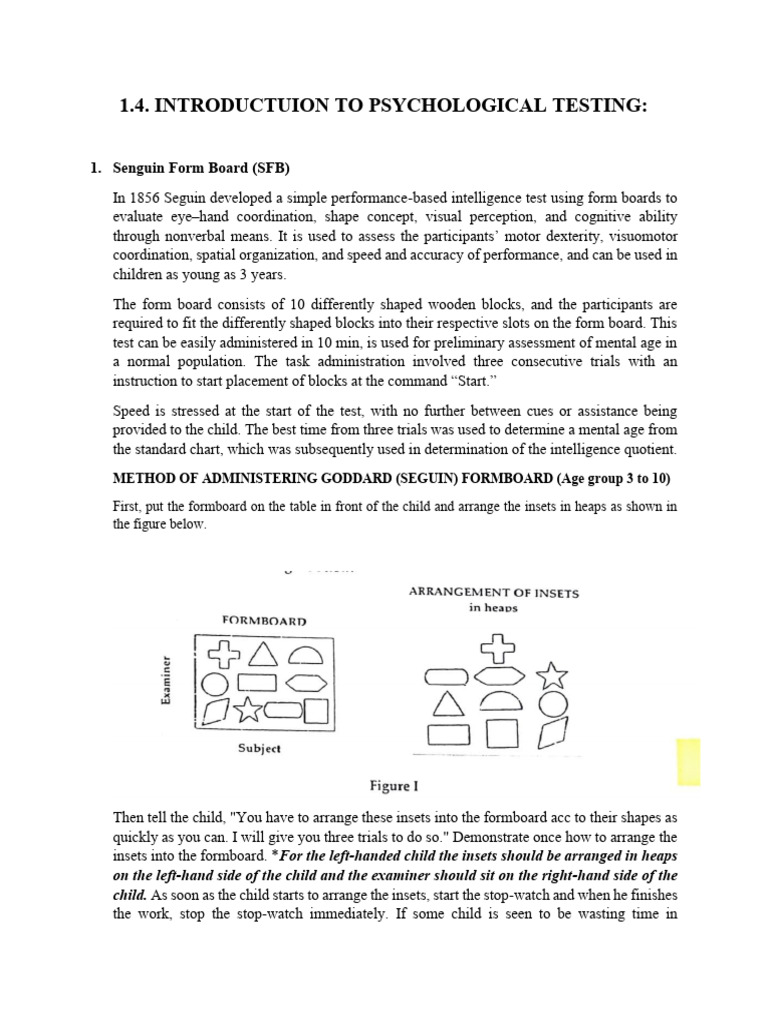 Overview of Psychological Testing Methods | PDF | Wechsler Adult ...