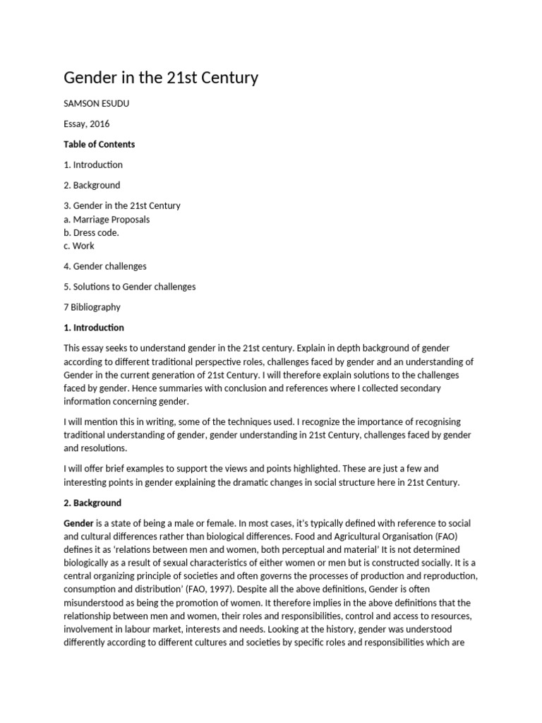 Understanding 21st Century Gender Dynamics | PDF | Gender Studies | Gender