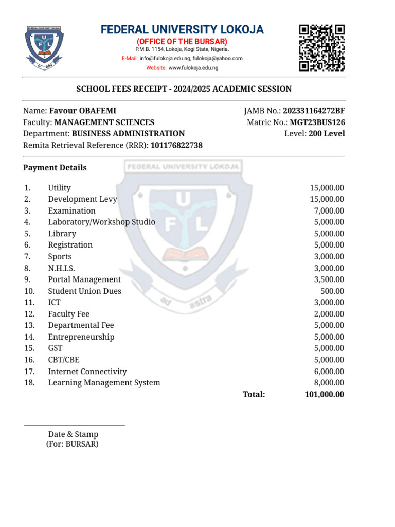 MGT23BUS126 - School Fees Receipt | PDF | Chess Openings | Chess