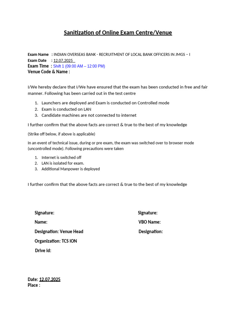 Sanitization Declaration Form v.02 | PDF