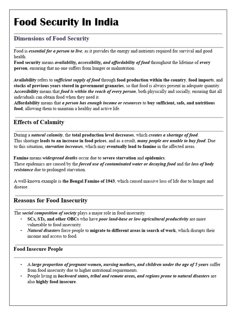 Food Security Challenges in India | PDF | Food Security | Hunger