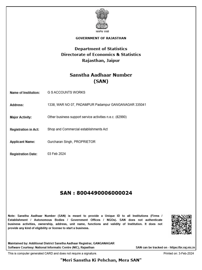 SAN Card 8004490006000024 | PDF