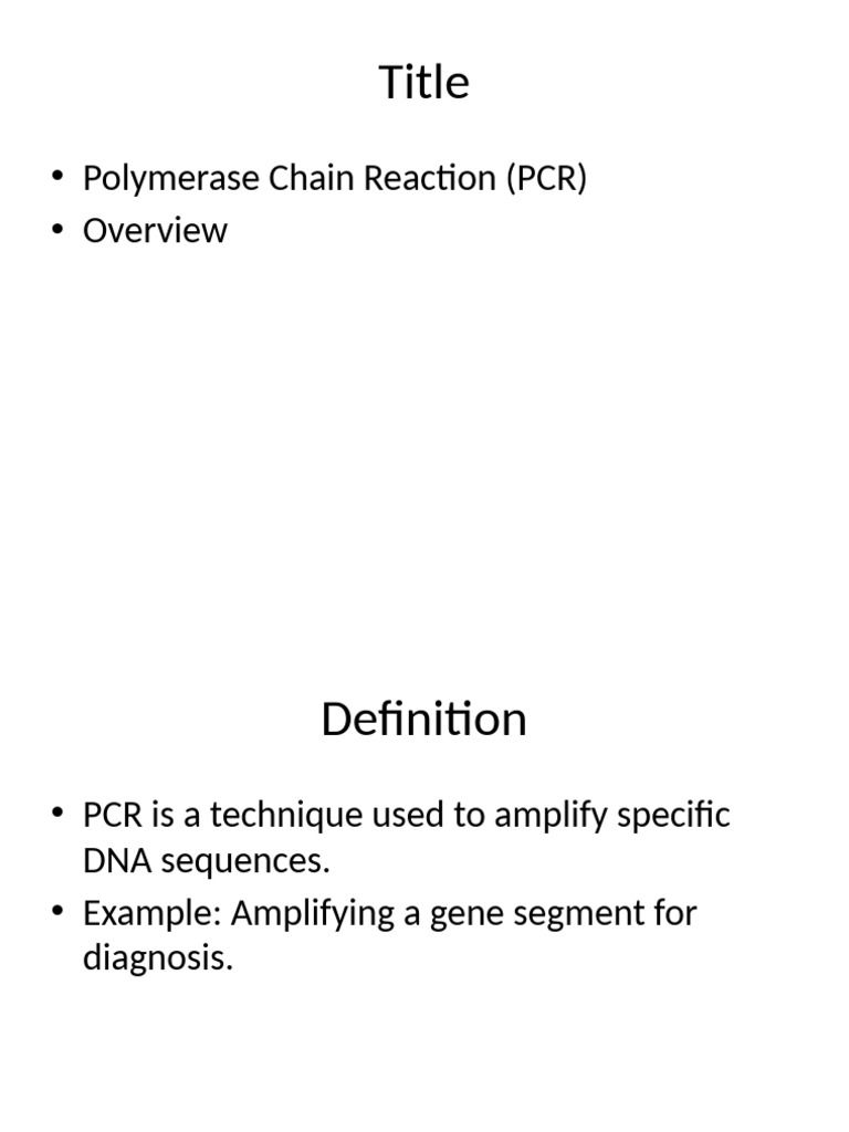 PCR Presentation | PDF