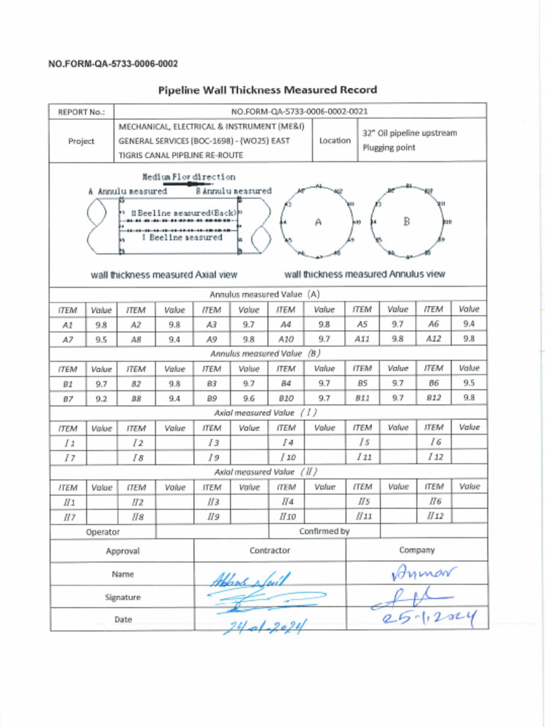32 Inch Oil Pipe UT Reports | PDF