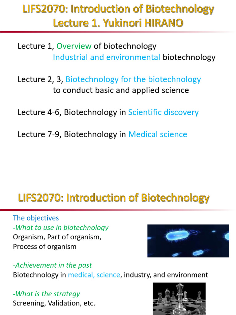Introduction to Biotechnology Overview | PDF | Biotechnology | Fermentation
