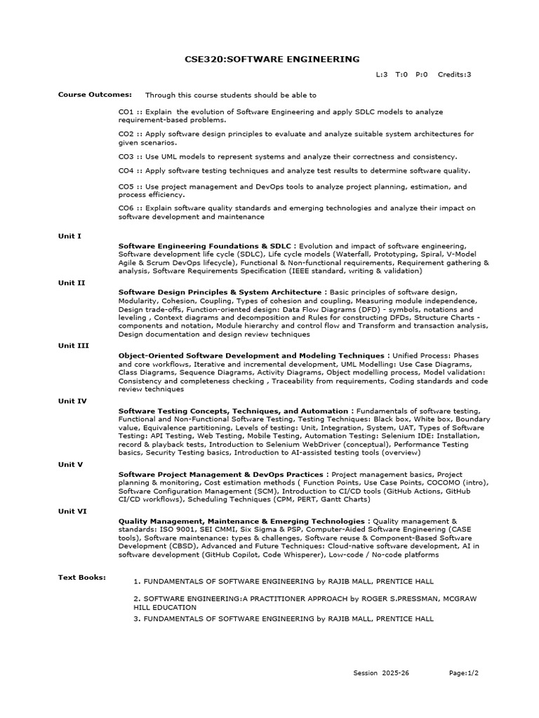 Software Engineering Course Overview | PDF | Software Development ...