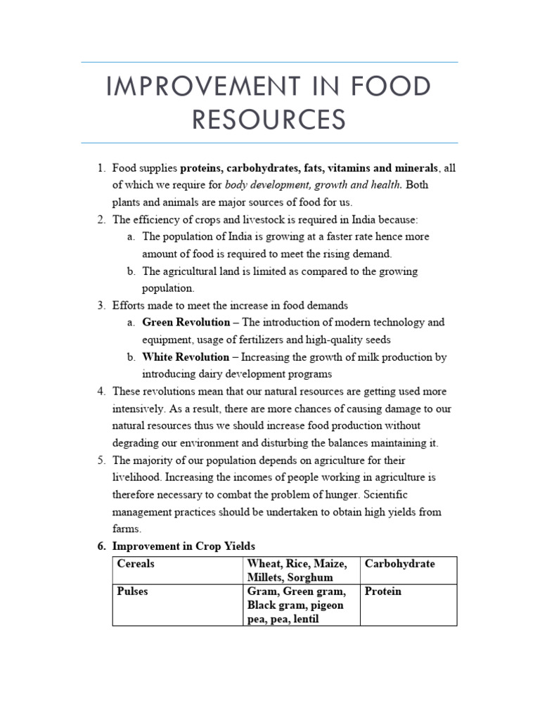 Improvement in Food Resources | PDF | Honey Bee | Plant Nutrition
