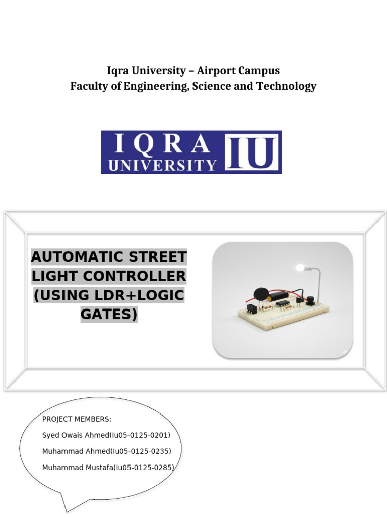 Automatic Street Light Controller Professional Report | PDF | Logic ...