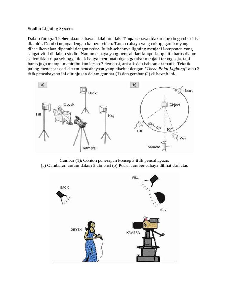Teknik Three Point Lighting dalam Studio | PDF