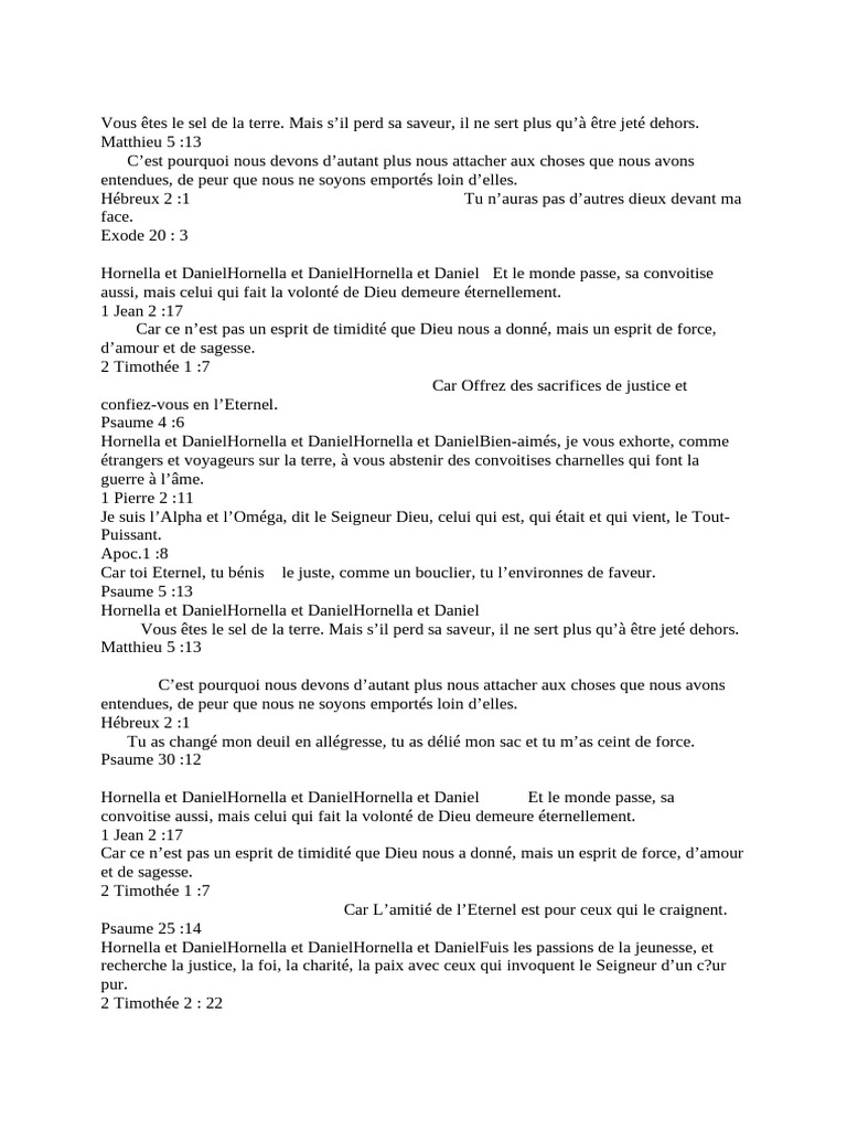 Versets bibliques sur la foi et la sagesse | PDF | Dieu | Livre de Job