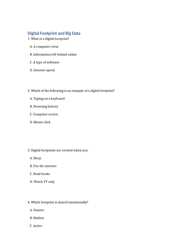 Understanding Digital Footprints & Big Data | PDF | Online And Offline ...