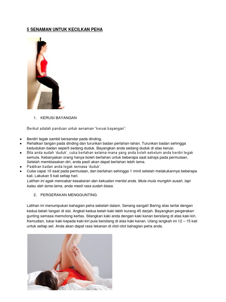 5 Senaman Untuk Kecilkan Peha Pdf