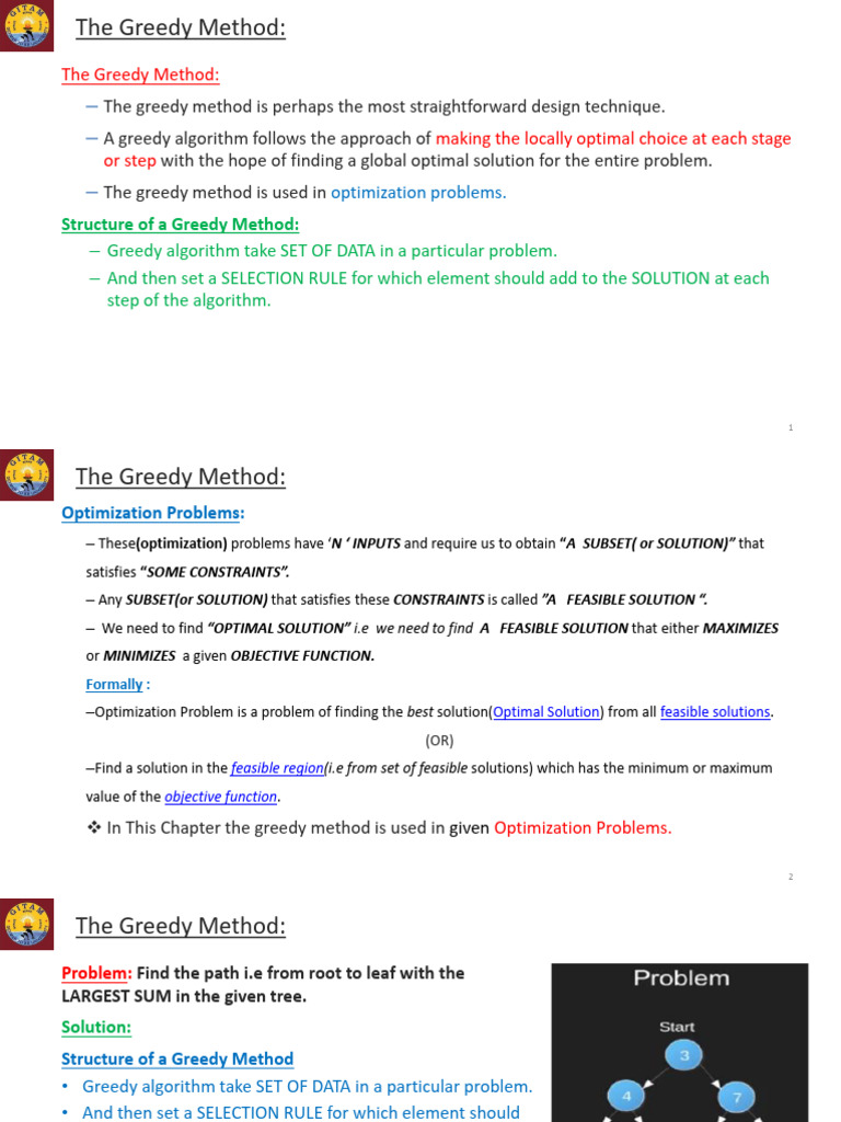 Greedy Algorithm for Optimization Problems | PDF | Mathematical ...